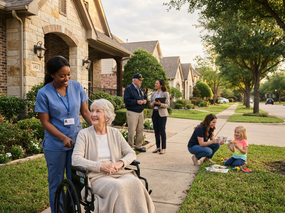 Support team member assisting a veteran