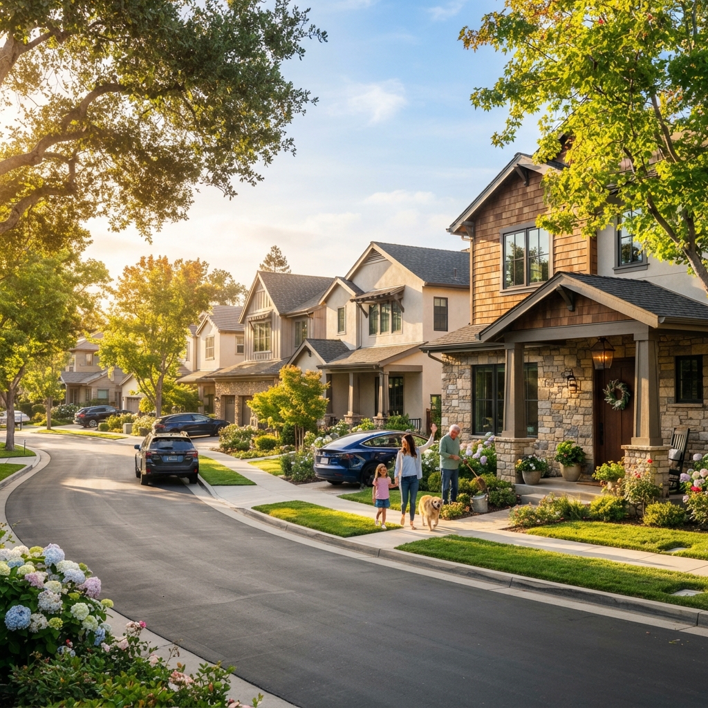 Beautiful single-family home with a landscaped front yard
